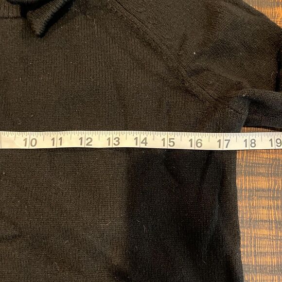 Kate Spade Sweater Womens Small Black Wool Bow Leather Elbow Patch Pullover Top - Picture 3 of 5